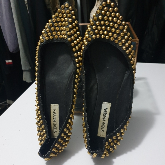 Steve Madden AUS9 leather studded pointed flats - Picture 4 of 11